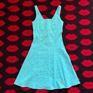 Vintage Beckons 90s 00s light blue skater empire waist sleeveless dress XS